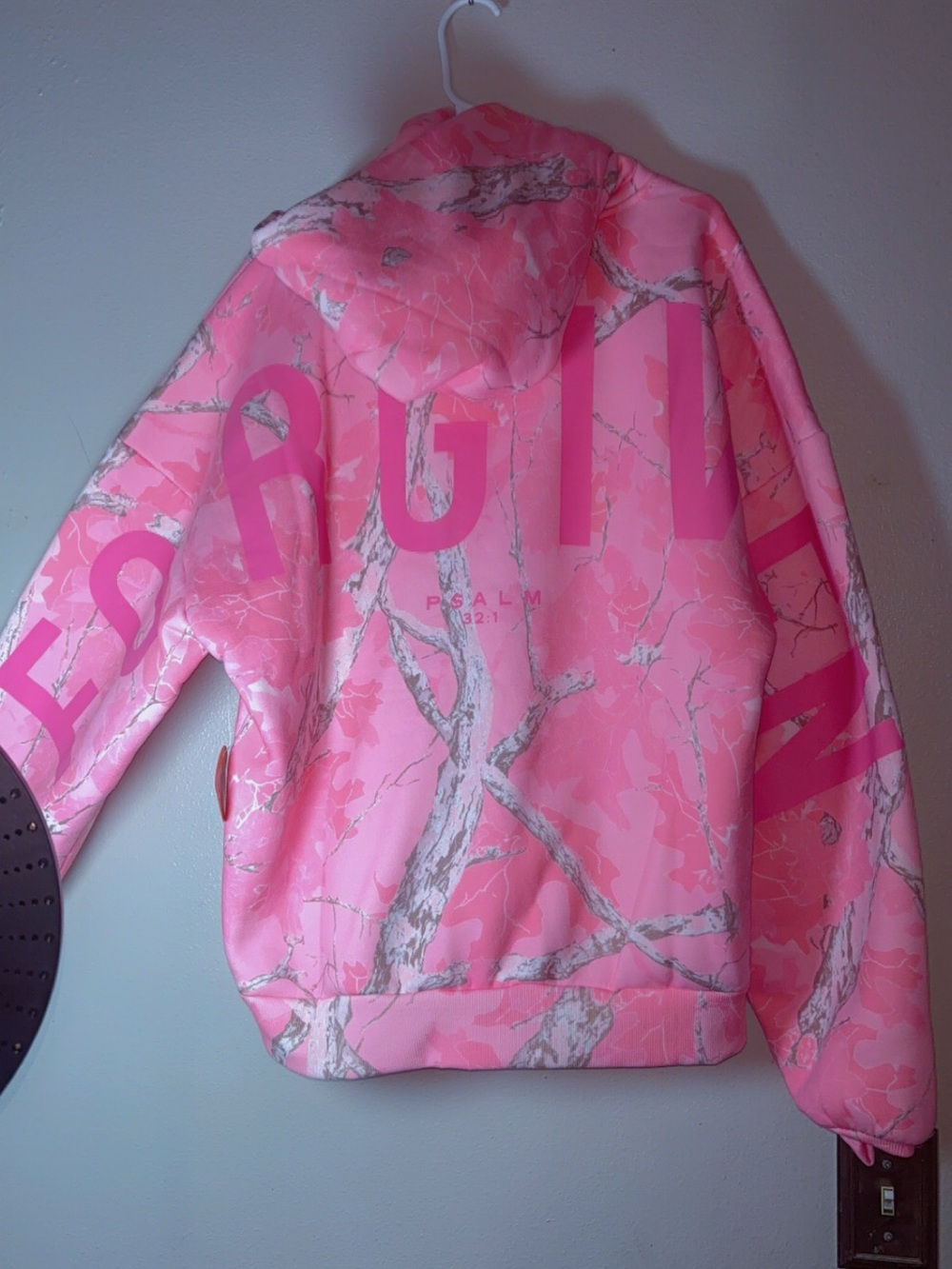 Faded Glory Pink Camouflage Puffer Hoodie